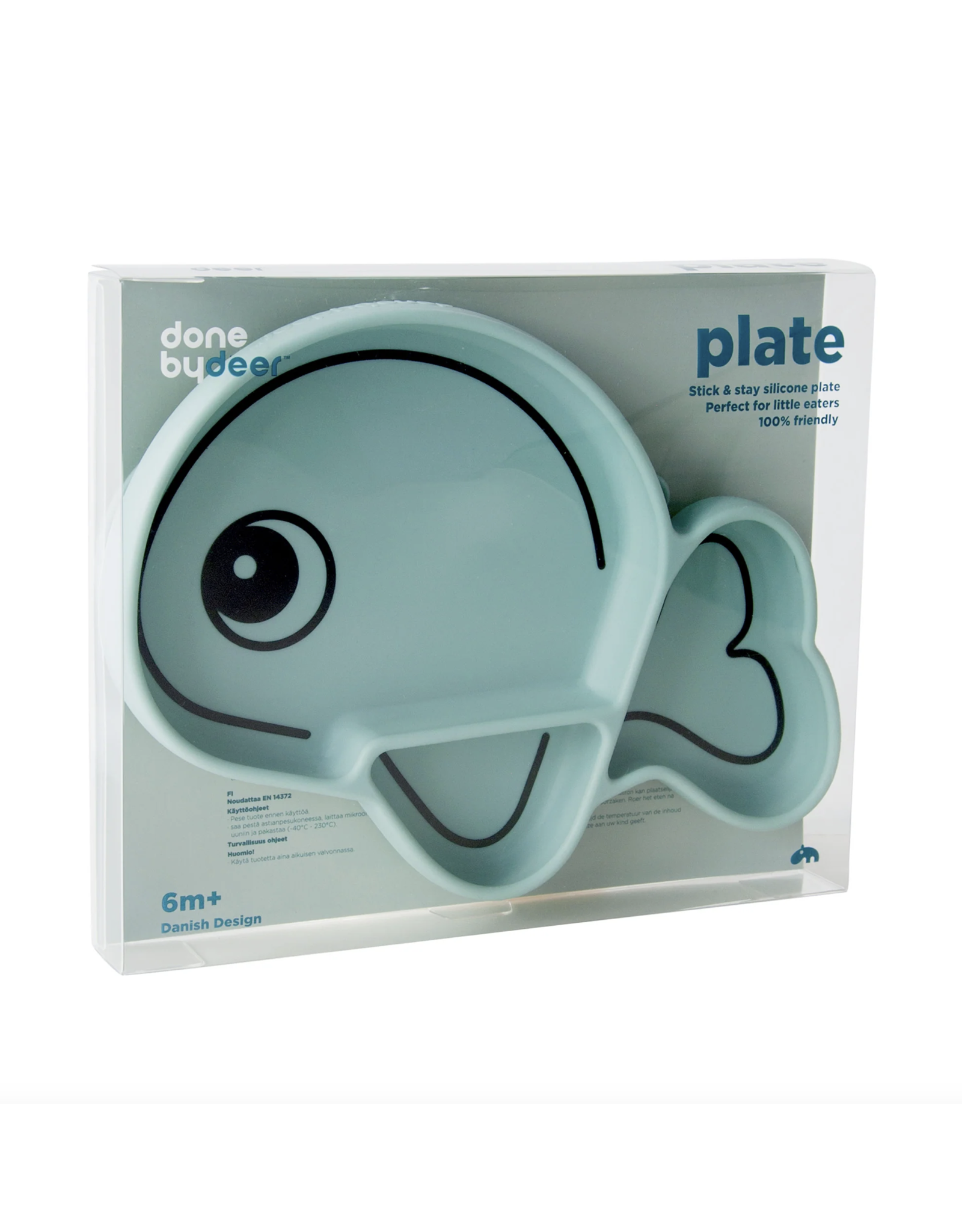 Done by Deer Silicone Stick&Stay plate Wally Blue