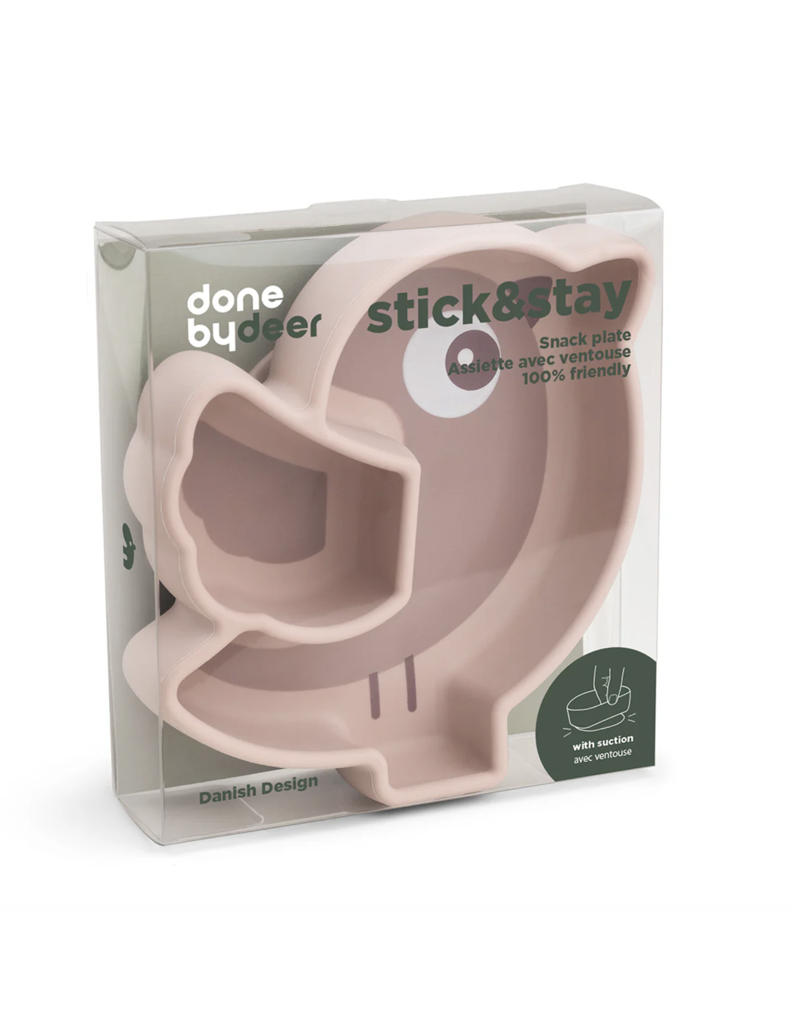 Done by Deer Silicone Stick&Stay snack plate Birdee Powder