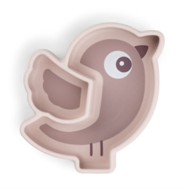 Done by Deer Silicone Stick&Stay snack plate Birdee Powder