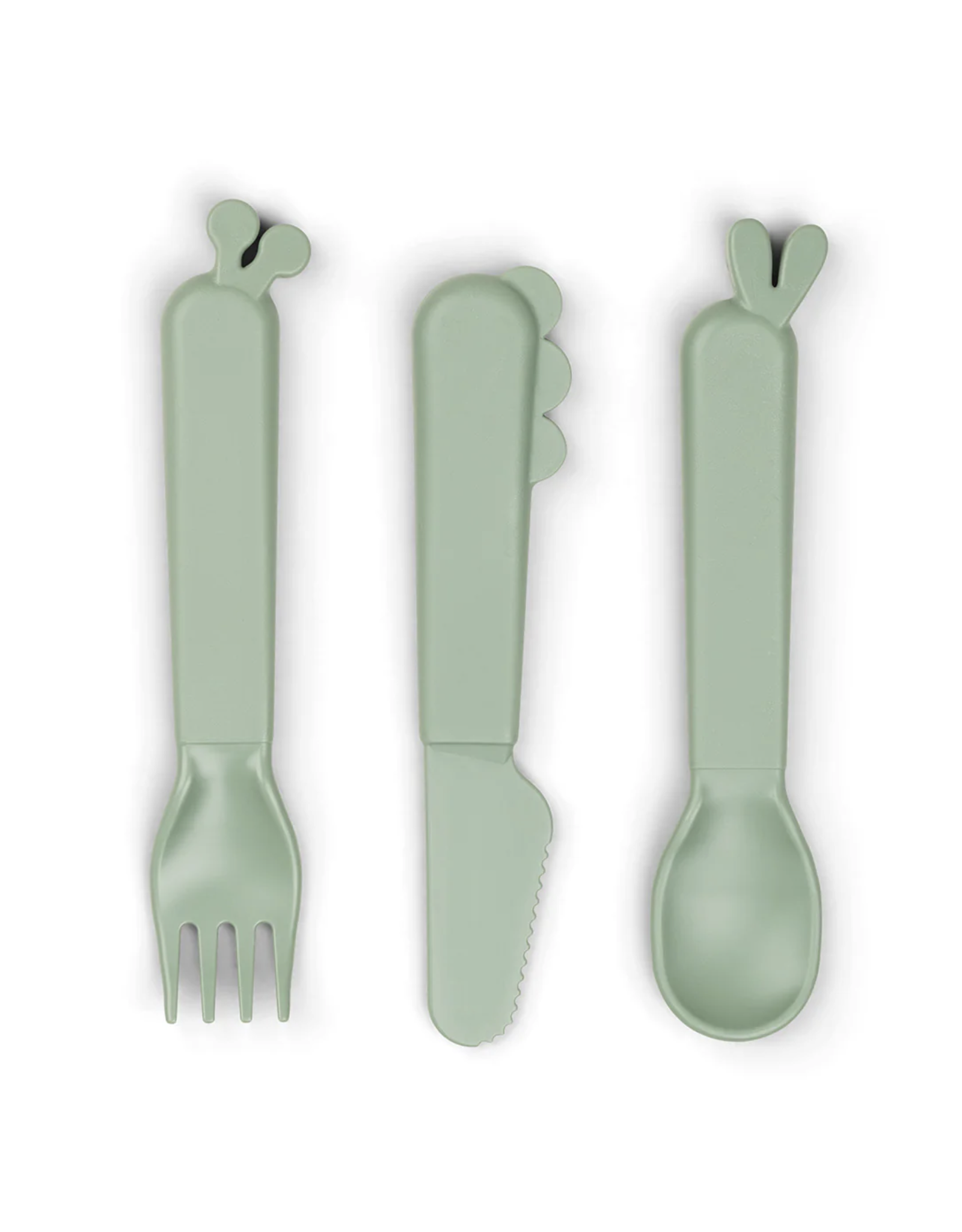 Done by Deer Kiddish cutlery set Deer friends Green
