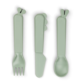 Done by Deer Kiddish cutlery set Deer friends Green