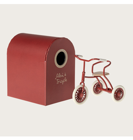Maileg Abri a tricycle Mouse Red