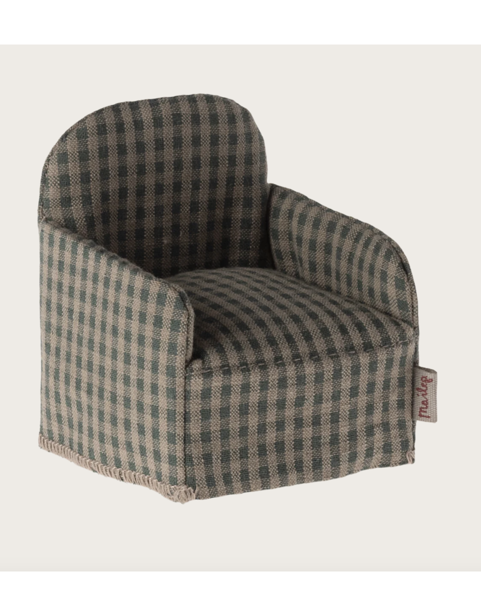 Maileg Chair, Mouse Green checker