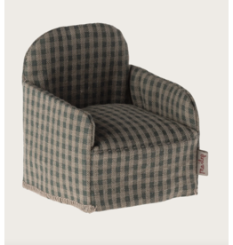 Maileg Chair, Mouse Green checker