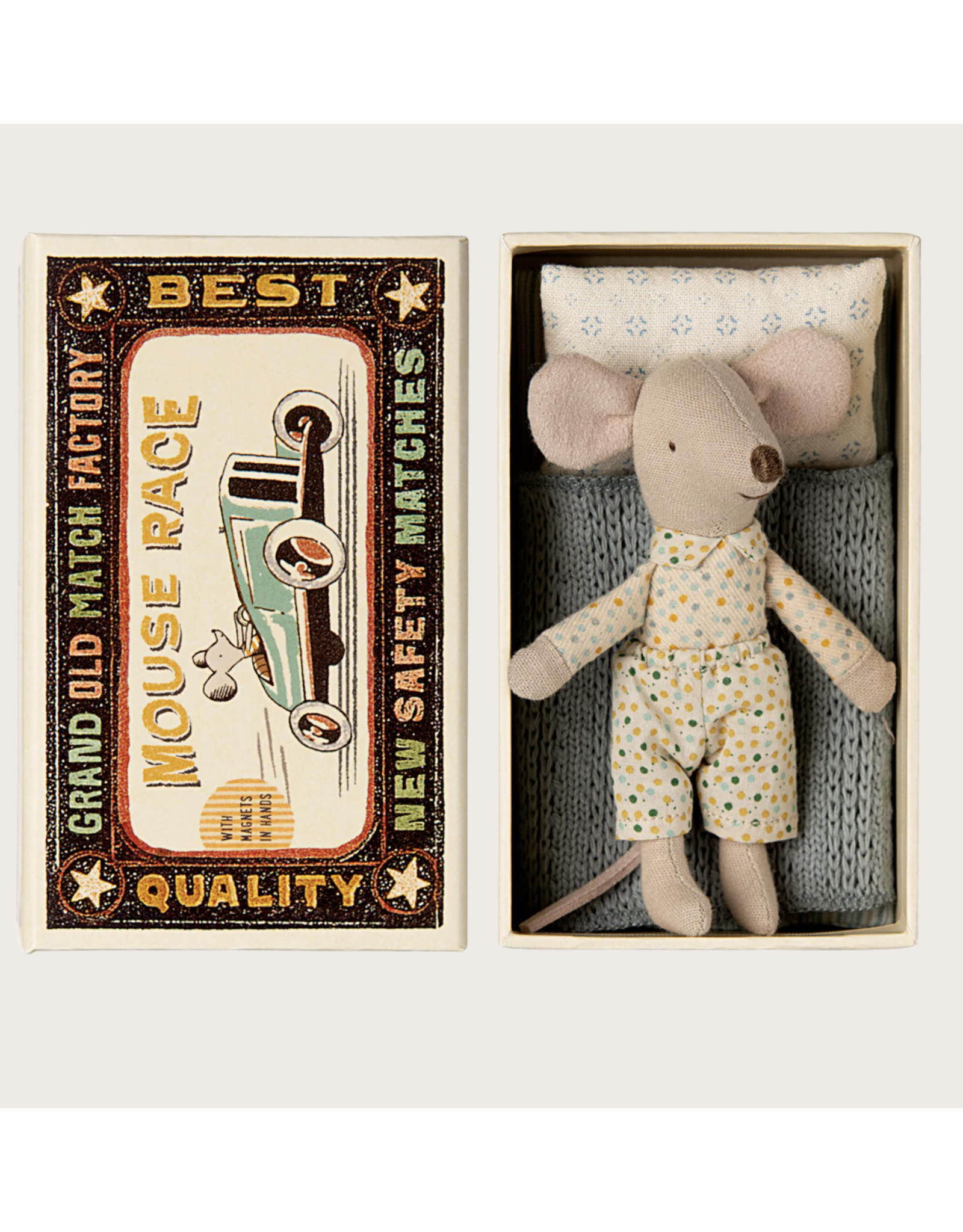 Maileg Little  brother mouse in matchbox
