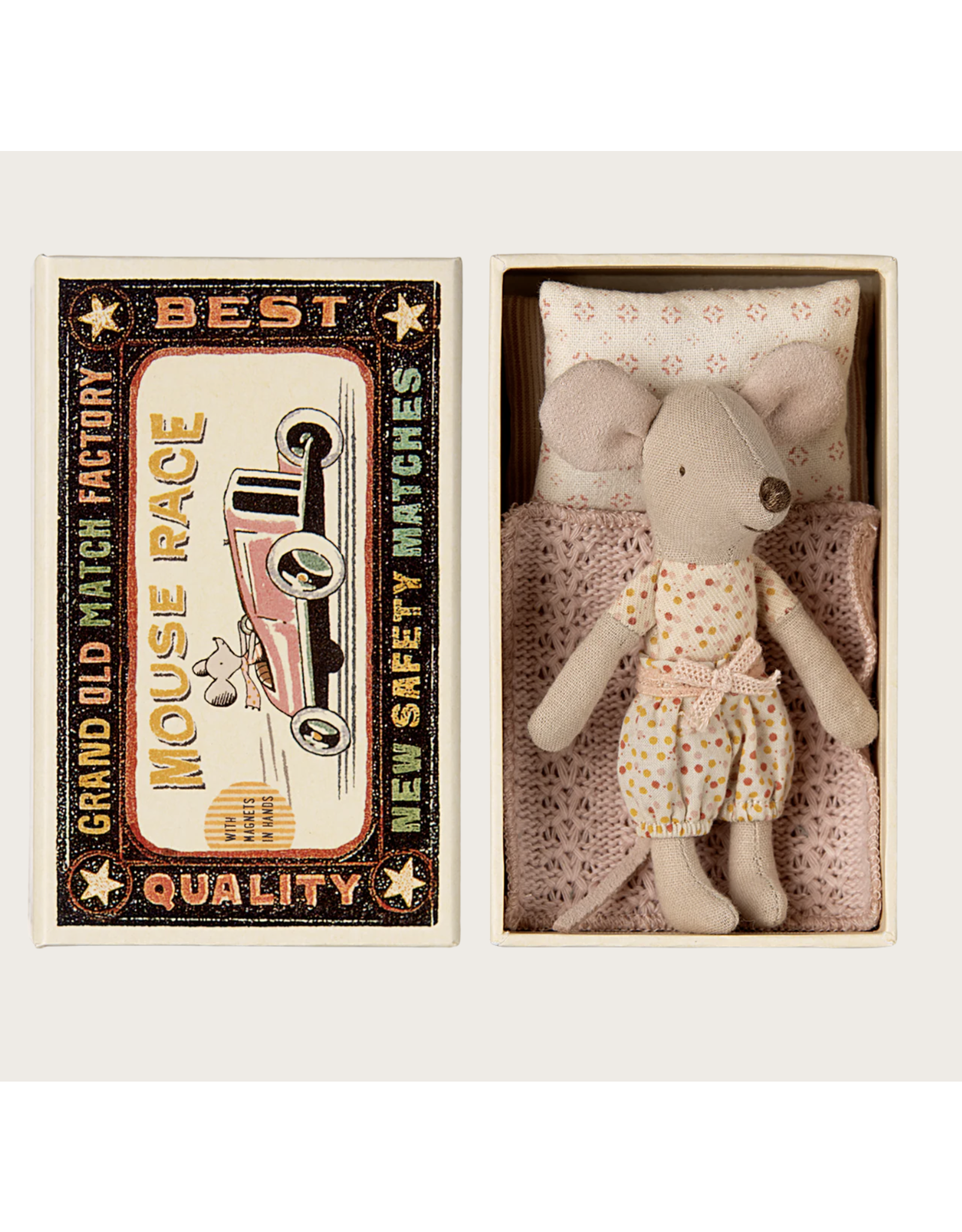 Maileg Little sister mouse in matchbox