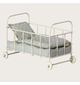 Maileg Cot bed, Micro Blue