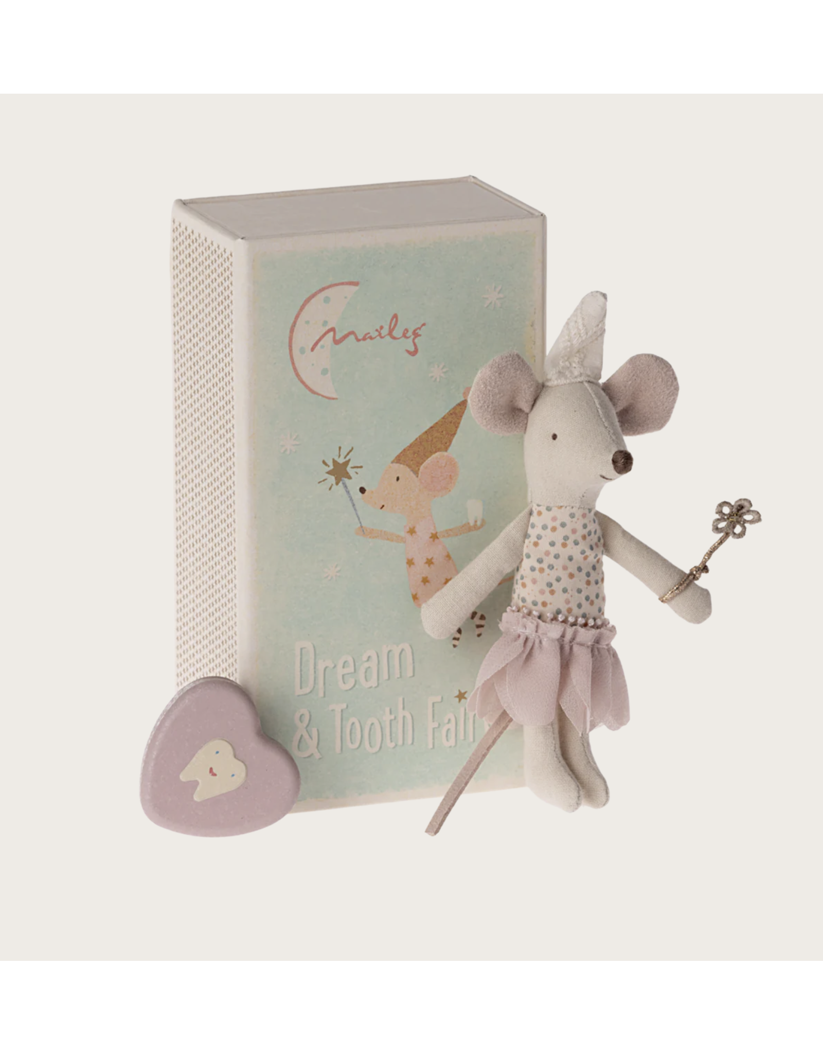 Maileg Tooth fairy mouse, Little sister in matchbox