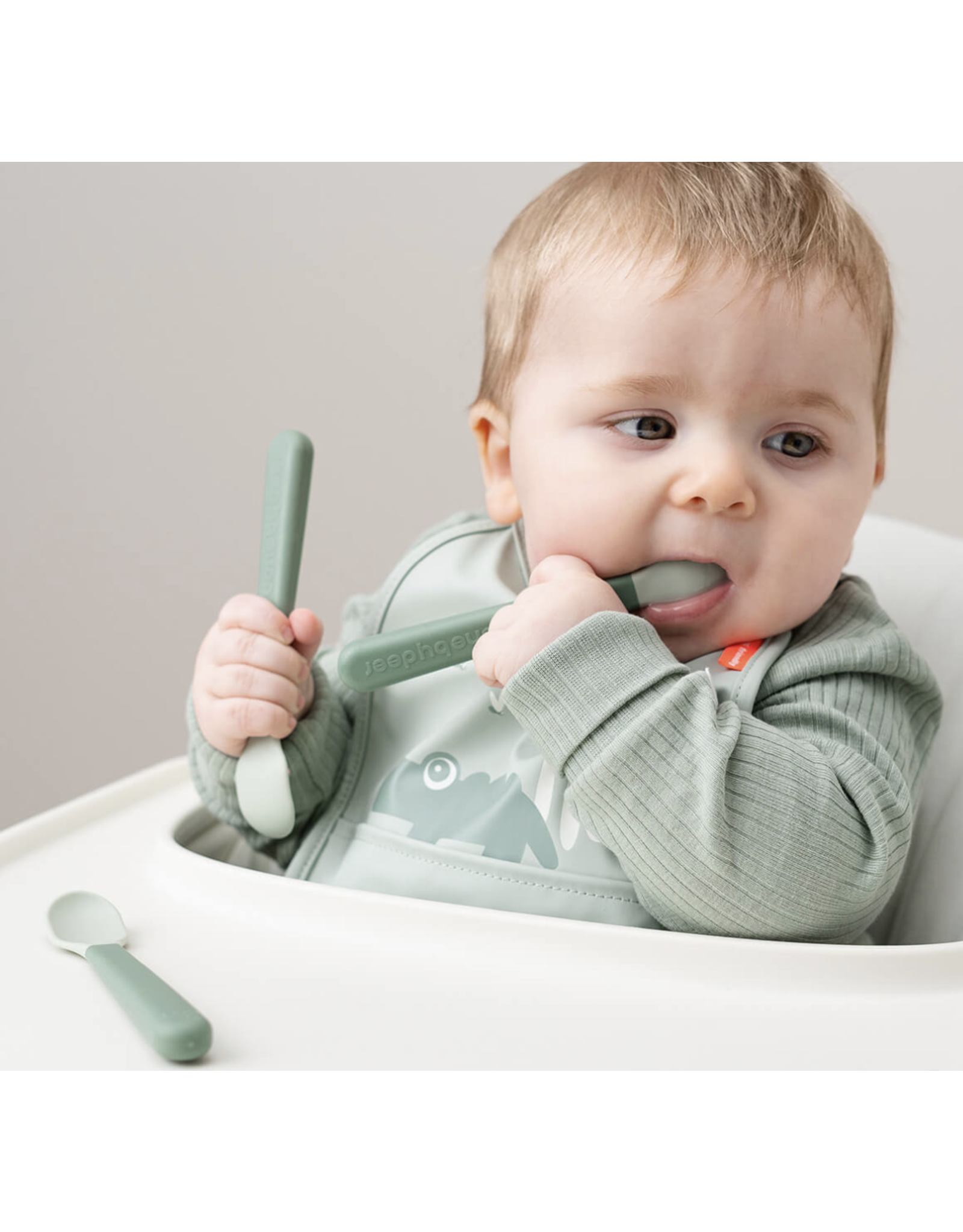 Done by Deer Foodie easy -grip baby spoon 3-pack green