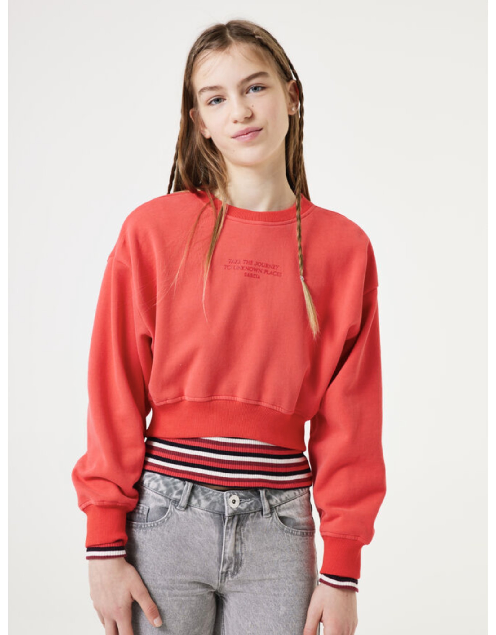 Garcia V42661_girls sweat red glaze