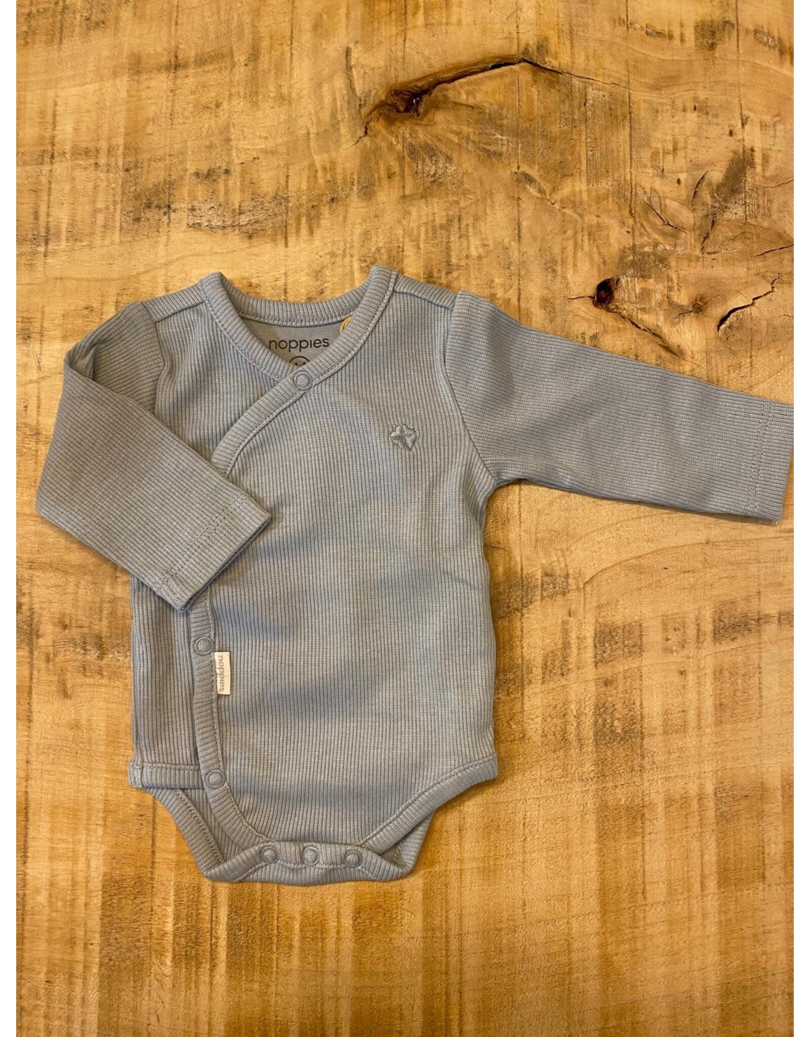 Noppies Unisex Romper Narellan long sleeve Blue Fog NOS