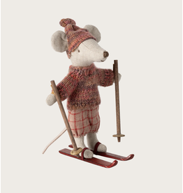 Maileg Winter mouse with ski set Big sister Rose
