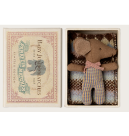 Maileg Sleepy wakey baby mouse in matchbox Rose