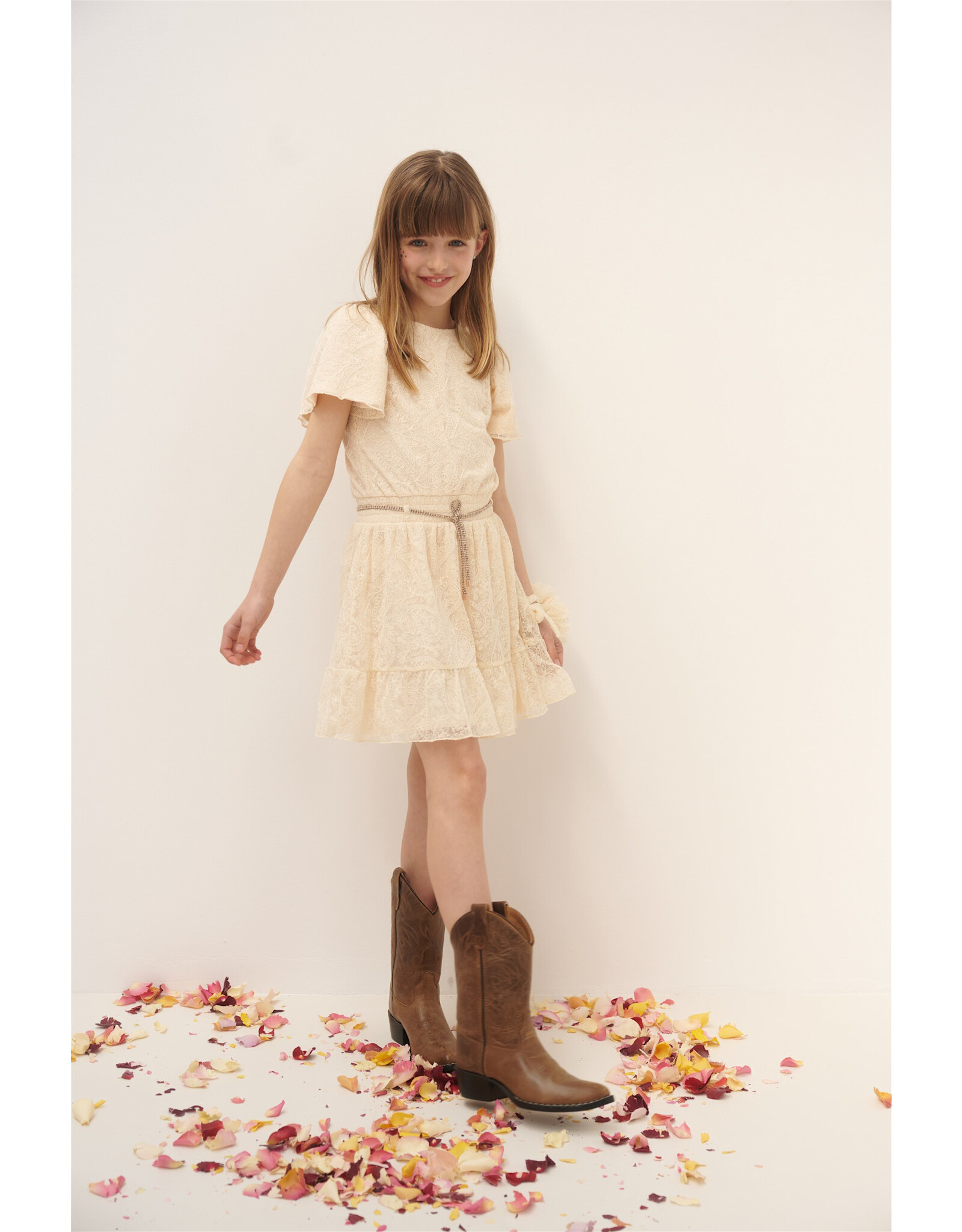 Nono Mireal Embroidered Mesh Pearled Ivory