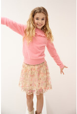 Nono Nele Embroidered Sequins Mesh Skirt Sparkle Rose