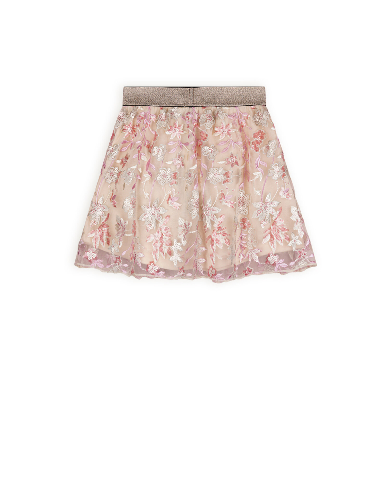 Nono Nele Embroidered Sequins Mesh Skirt Sparkle Rose