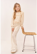 Nono Tirzy embroidered mesh blouse l/sl Pearled Ivory