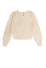 Nono Tirzy embroidered mesh blouse l/sl Pearled Ivory