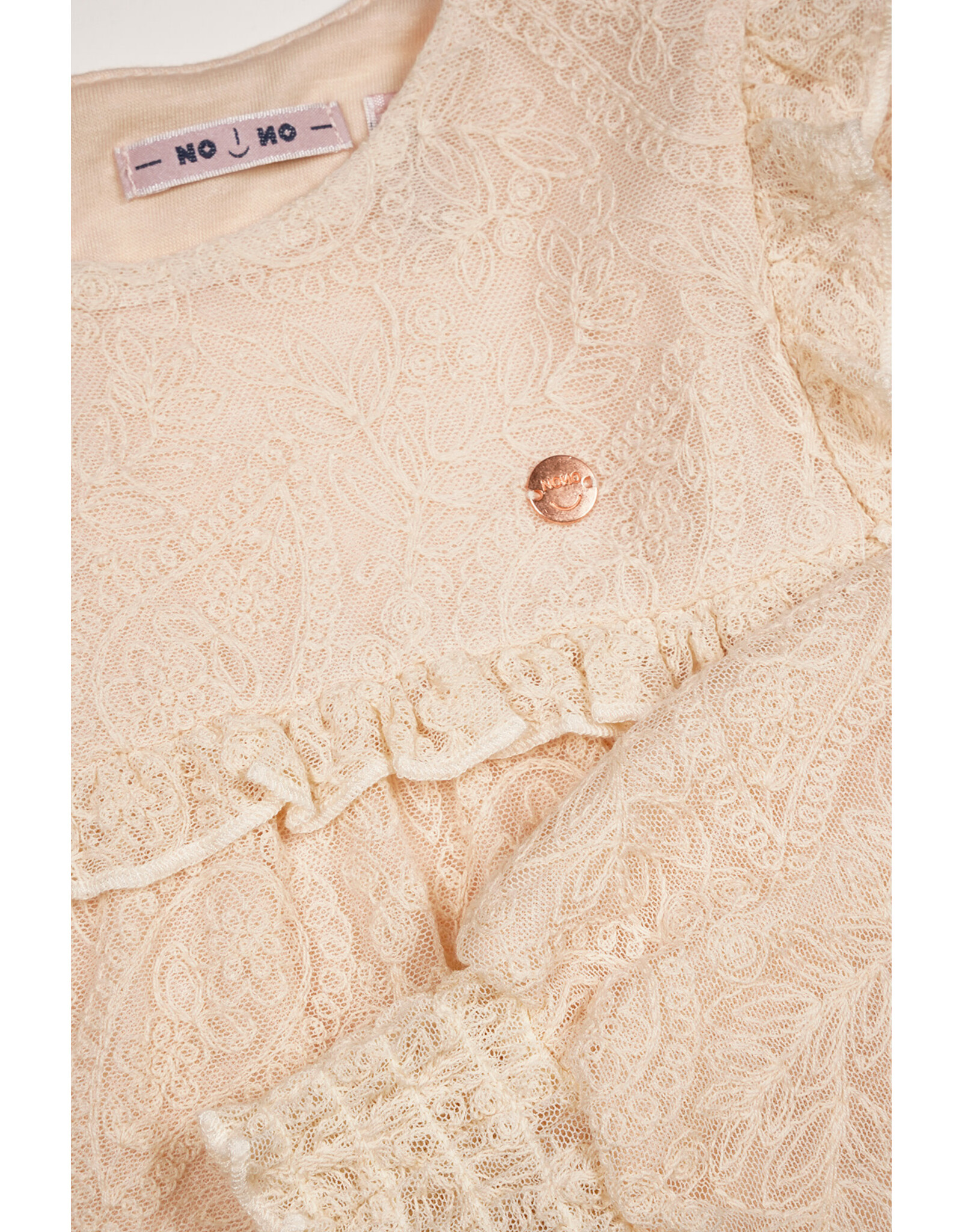 Nono Tirzy embroidered mesh blouse l/sl Pearled Ivory