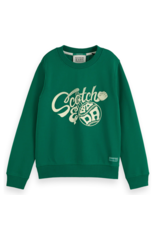 Scotch & Soda Regular-fit crewneck with chest artwork DARK GREEN