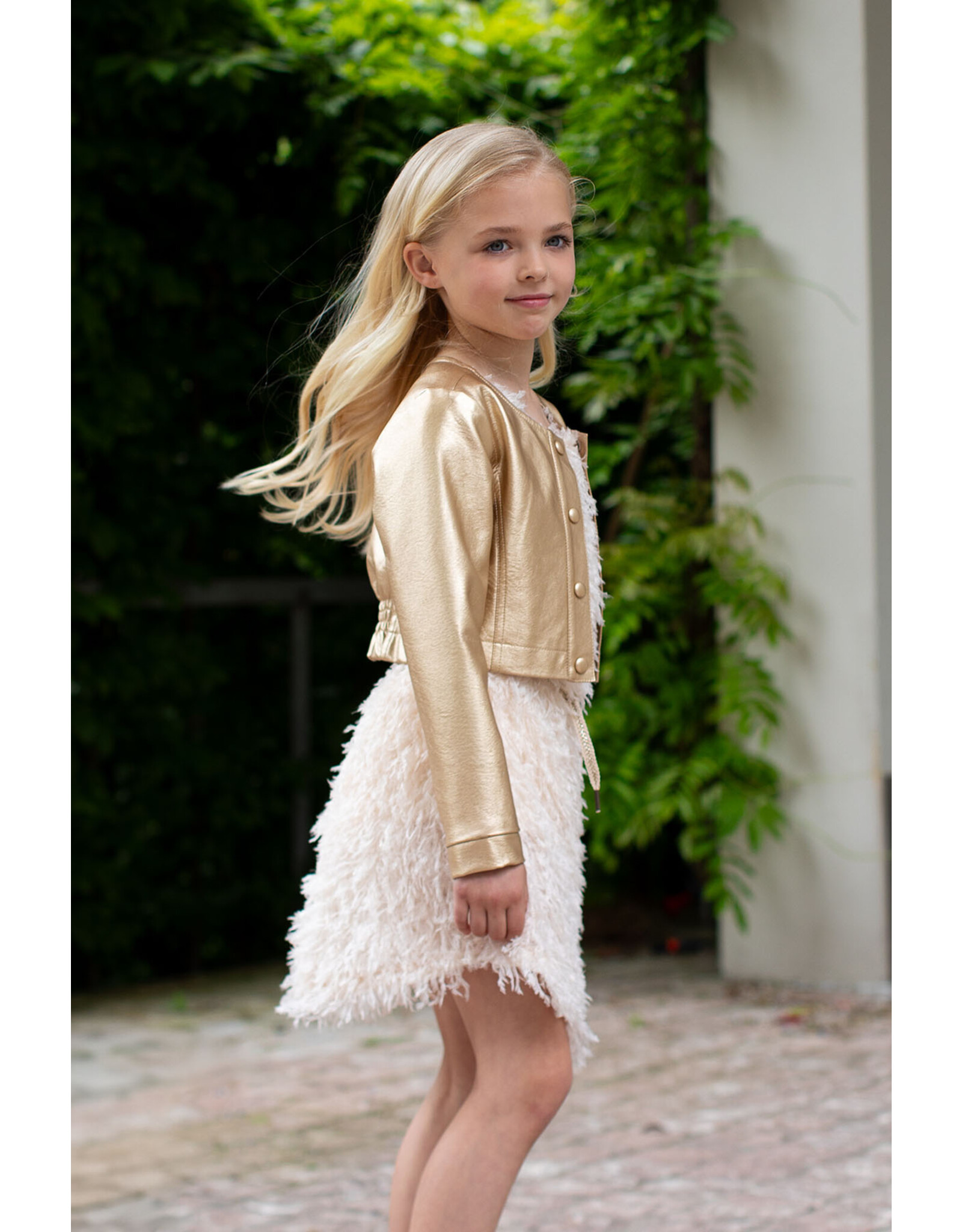 Like Flo Flo girls PU leather jacket Gold