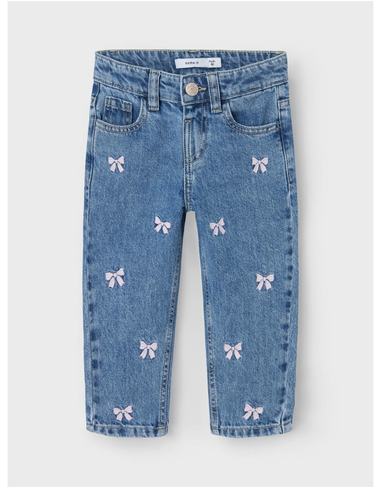 Name it NMFBELLA MOM EMB JEANS medium blue /BOWS