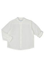 Mayoral L/s mao collar linen shirt  White