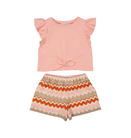 Mayoral Knit short set   Salmon