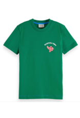 Scotch & Soda Relaxed-fit front and back artwork t-shirt in organic cotton  DARK GREEN