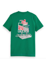 Scotch & Soda Relaxed-fit front and back artwork t-shirt in organic cotton  DARK GREEN