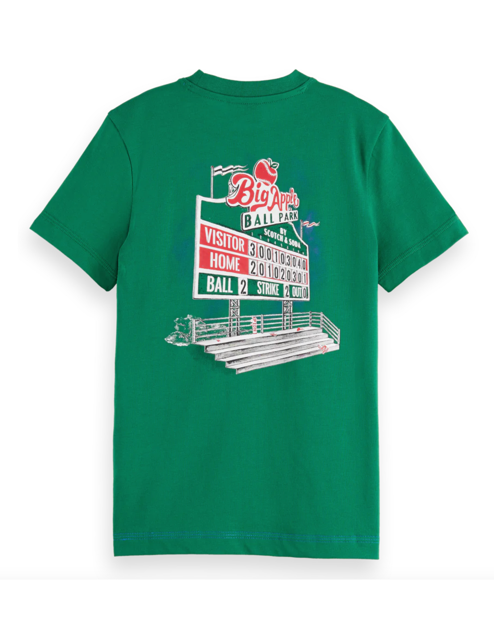 Scotch & Soda Relaxed-fit front and back artwork t-shirt in organic cotton  DARK GREEN