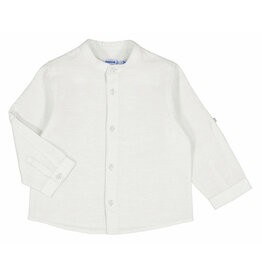 Mayoral L/s linen mao shirt    White mini