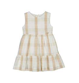 Mayoral Linen check dress Cinammon