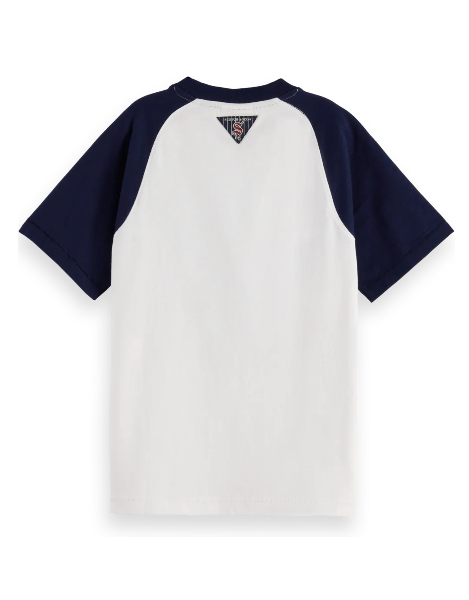 Scotch & Soda Raglan ringer t-shirt with front artwork WHITE/PASTEL