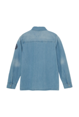 Indian Blue Jeans Shirt Denim Badges Light Denim Blue