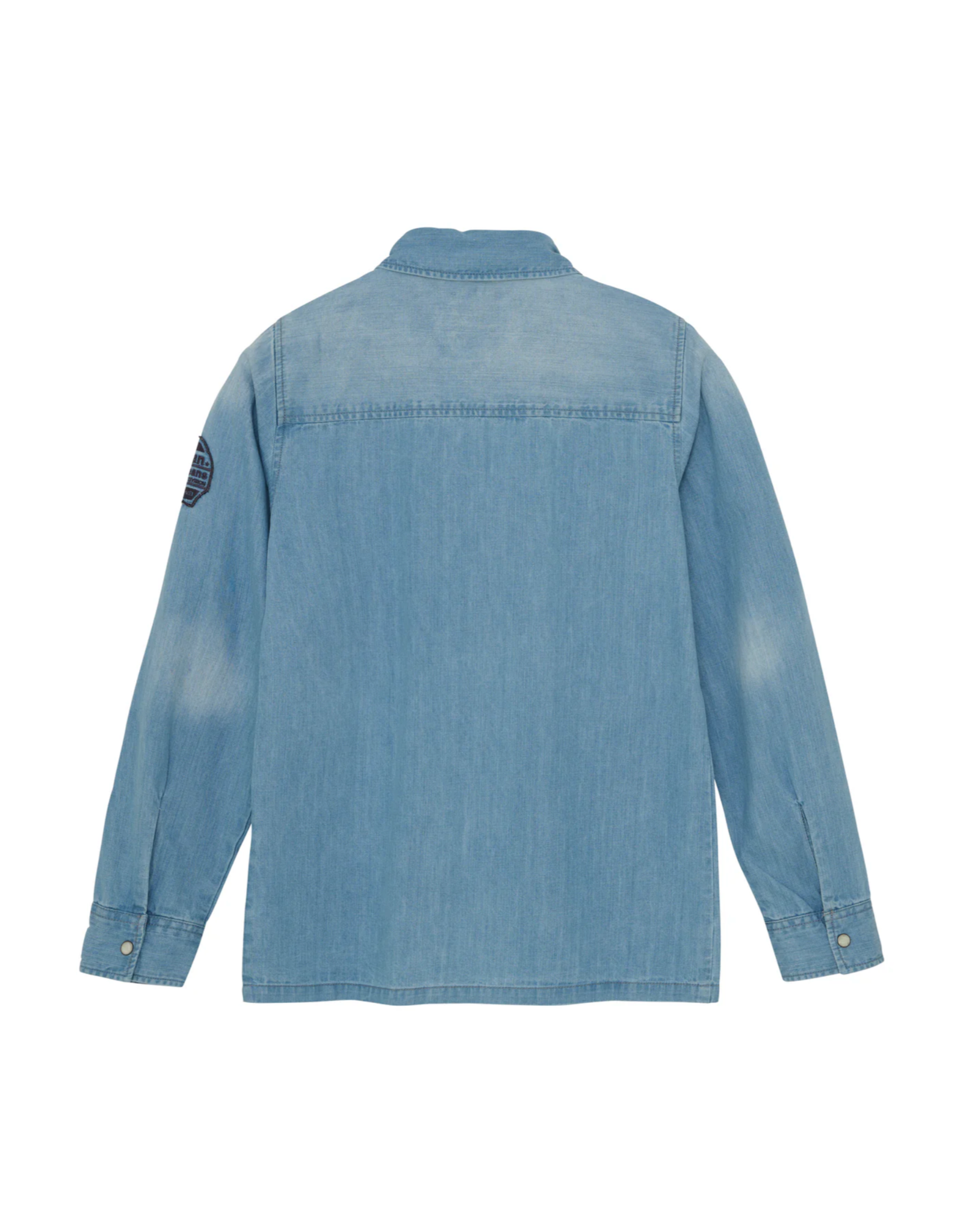 Indian Blue Jeans Shirt Denim Badges Light Denim Blue