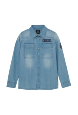Indian Blue Jeans Shirt Denim Badges Light Denim Blue