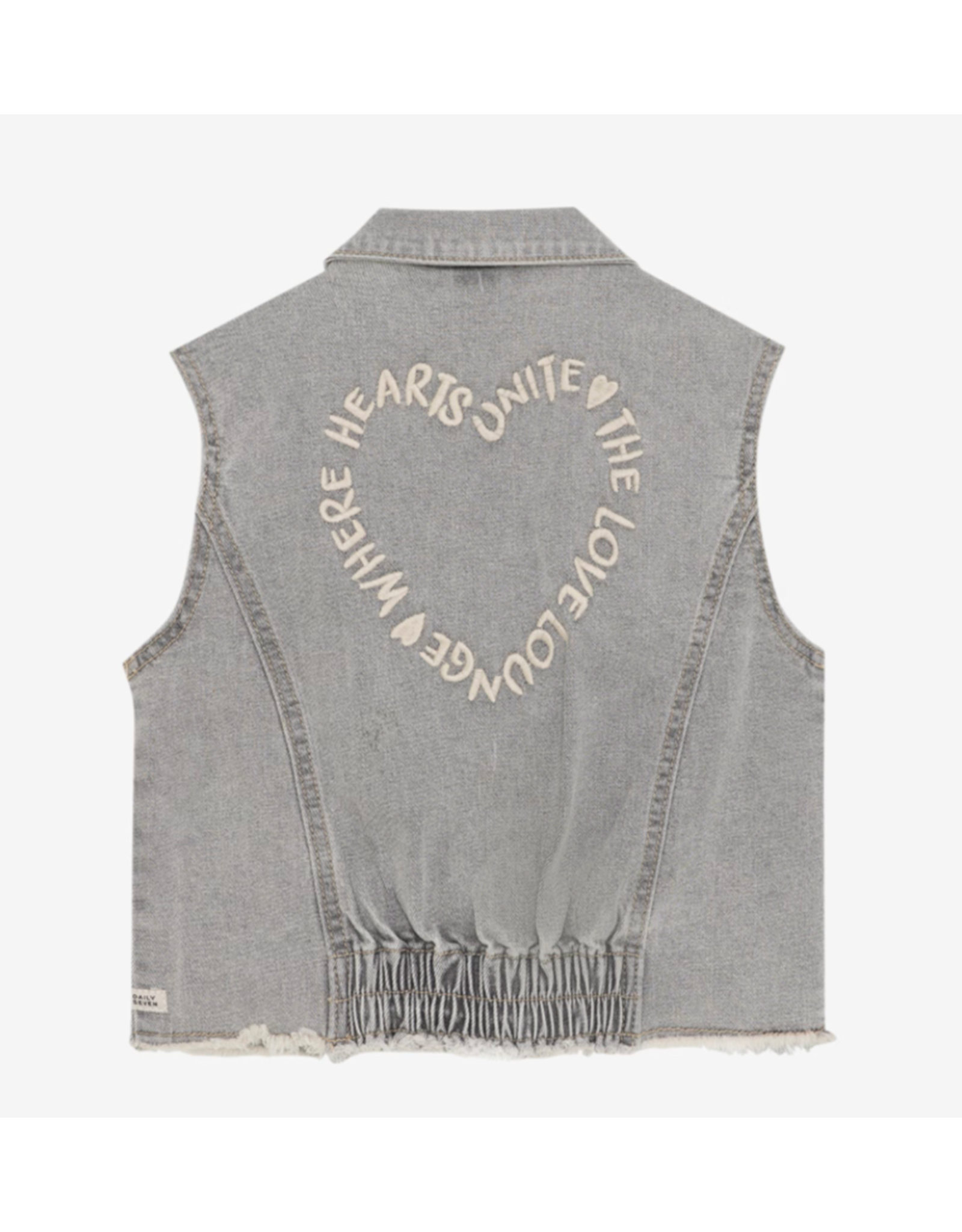Daily7 Denim Sleeveless Jacket Light Grey Denim Z25