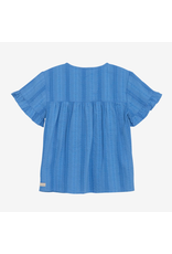 Daily7 Ruffle Shirt Dusty Royal Blue
