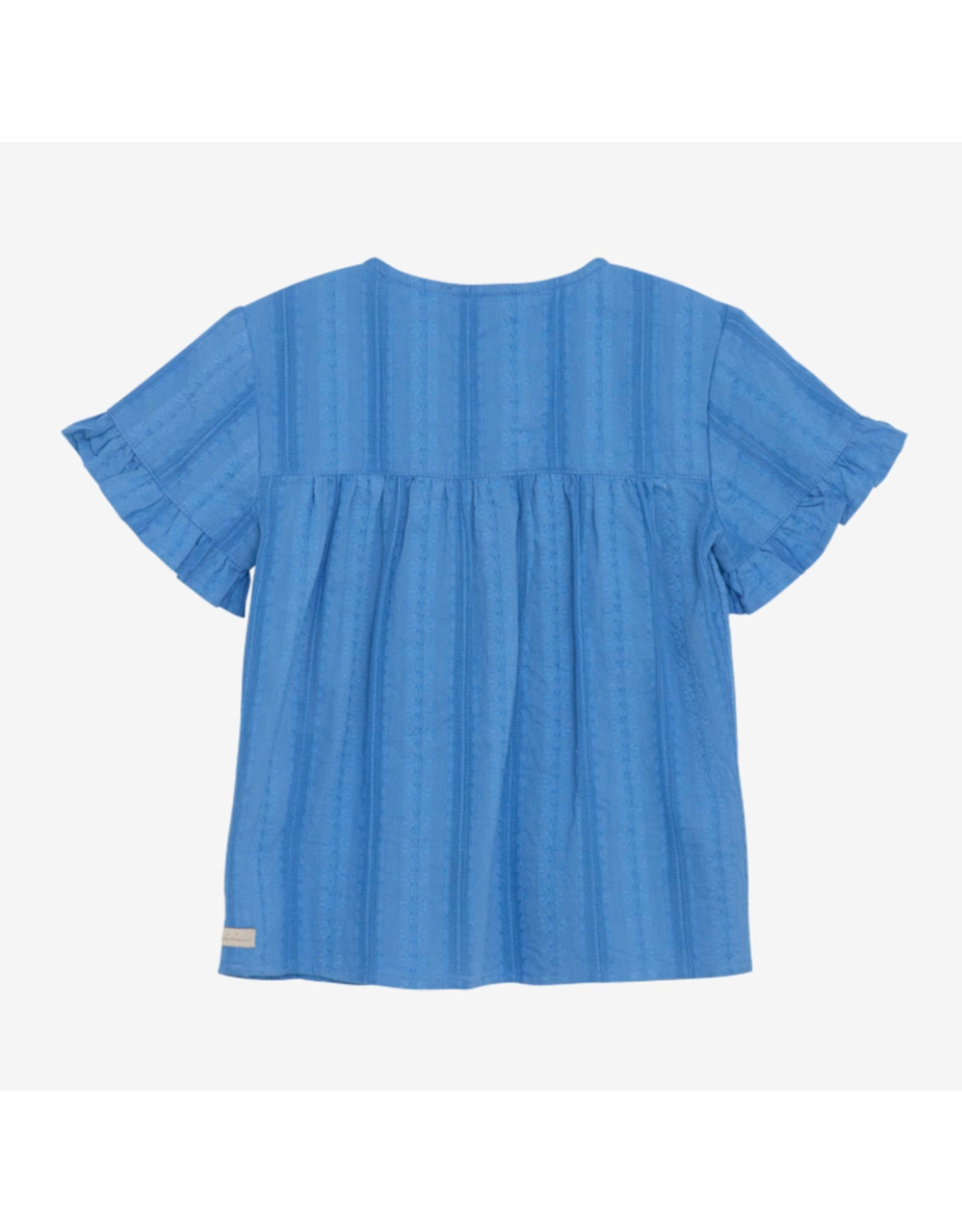 Daily7 Ruffle Shirt Dusty Royal Blue