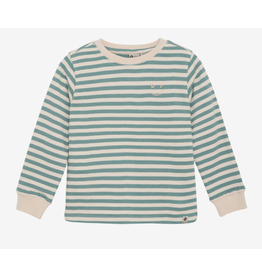 Daily7 T-shirt LS Small Stripe Ocean Green