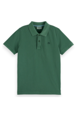 Scotch & Soda Garment-dyed pique polo DARK GREEN
