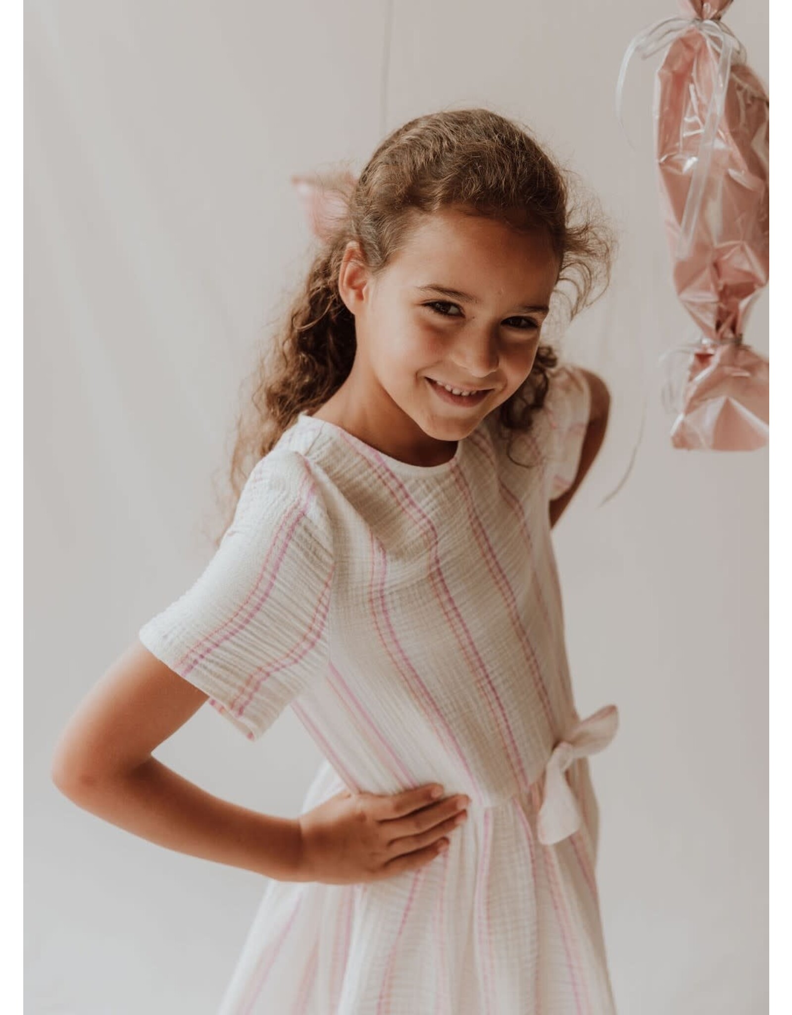 Gymp Dress Linde Light Pink - Yellow