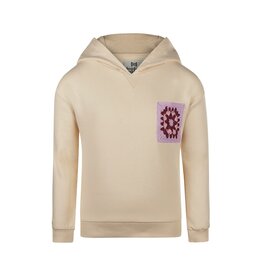 Koko Noko Sweater with hood dropped shoulder Beige z25