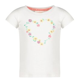 Jubel T-shirt flower heart - Picknick Perfect Wit