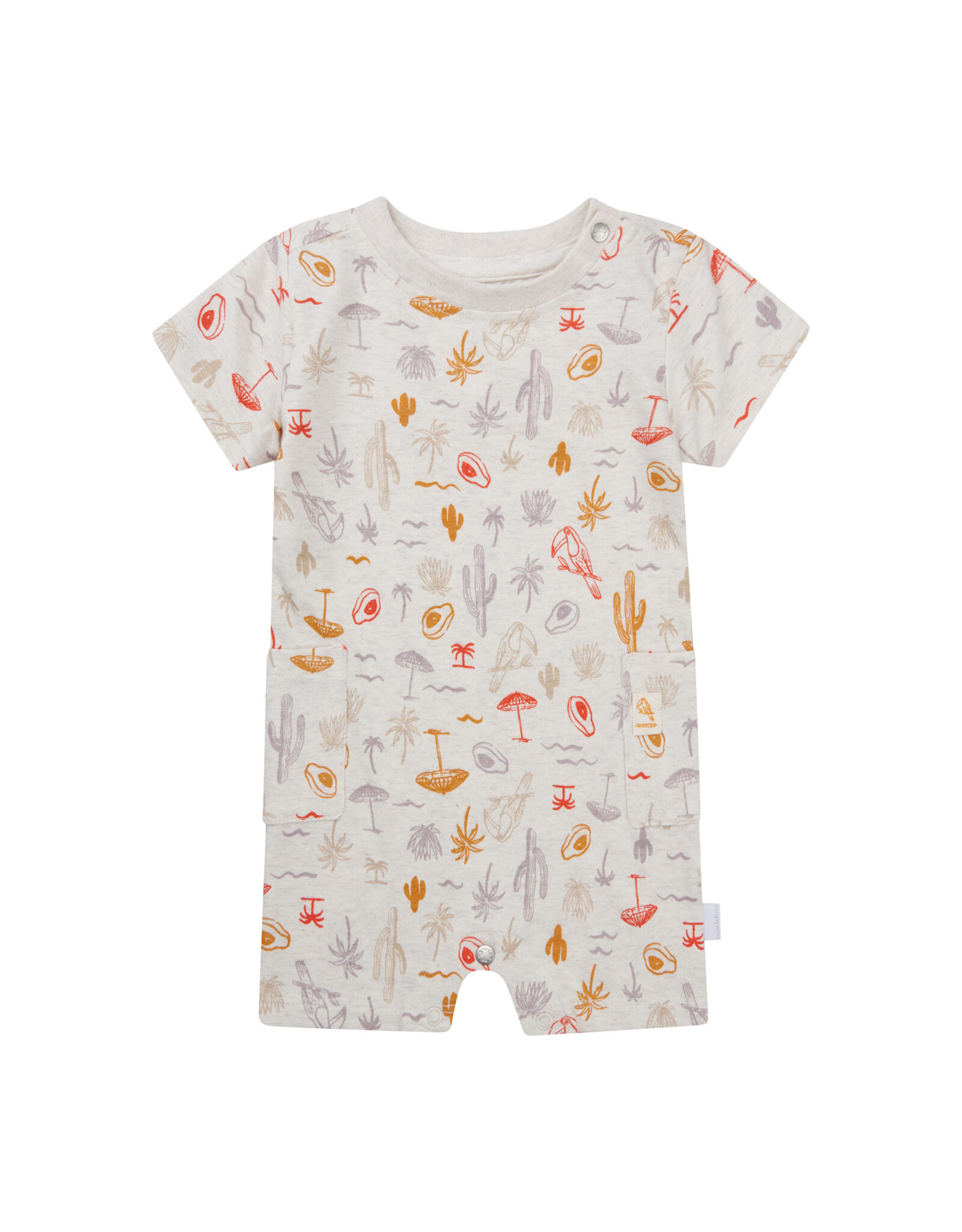 Noppies Boys Playsuit Orebro short sleeve Tropical pattern Off white