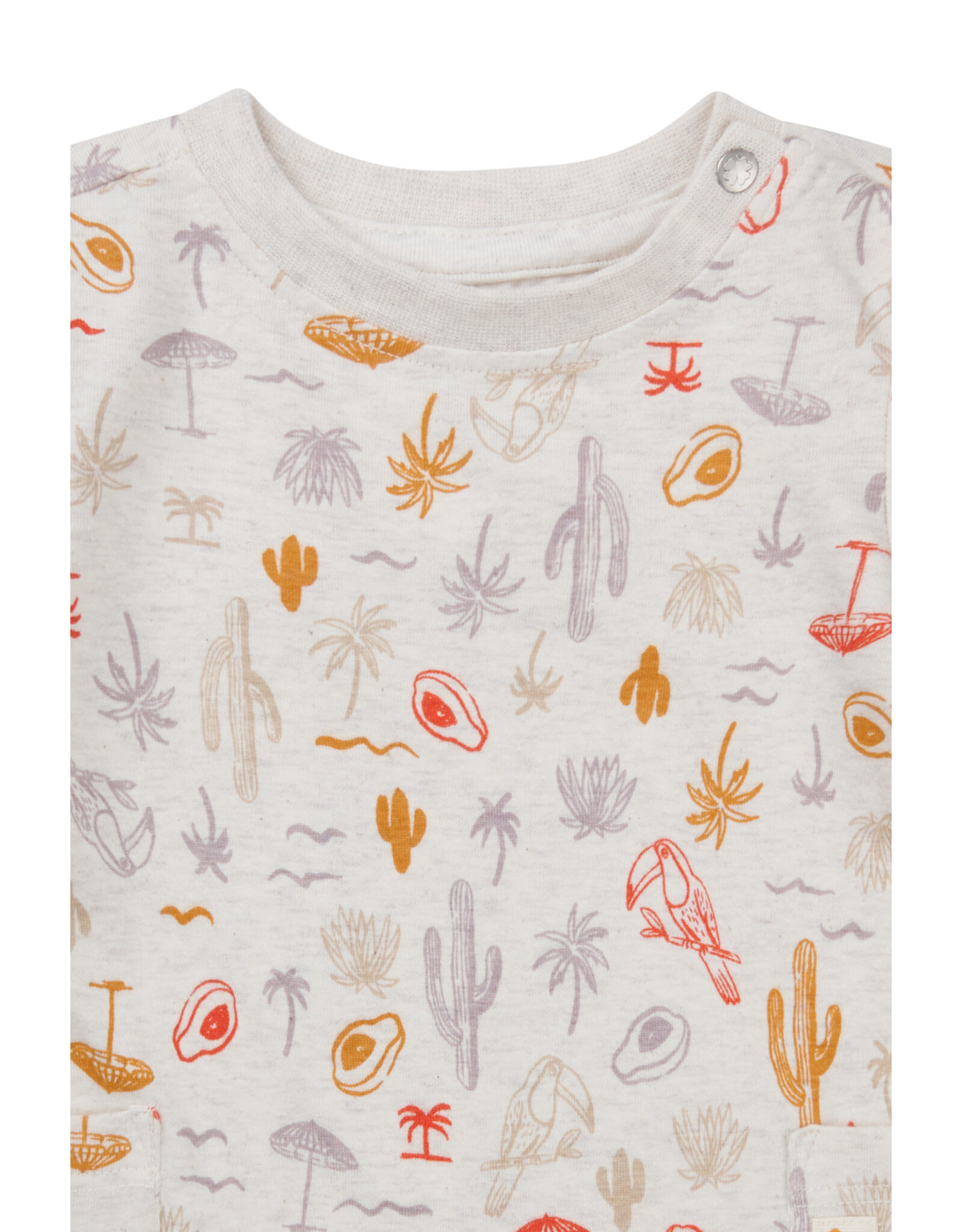 Noppies Boys Playsuit Orebro short sleeve Tropical pattern Off white