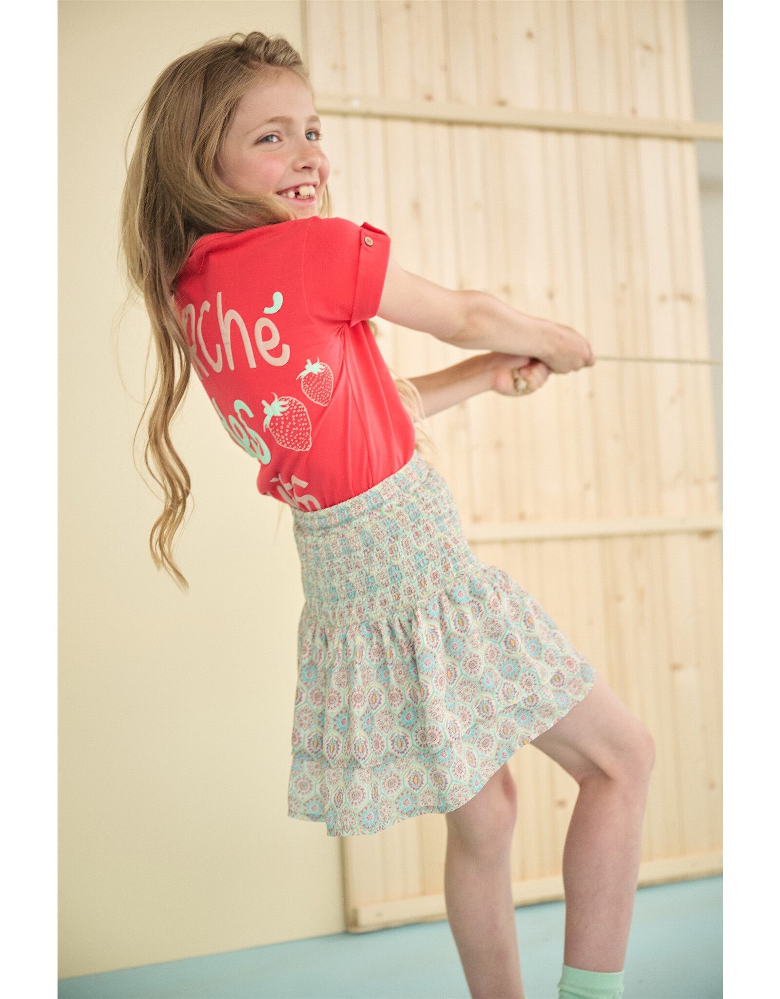 Nono Nami AOP Tiles skirt with smock Mint