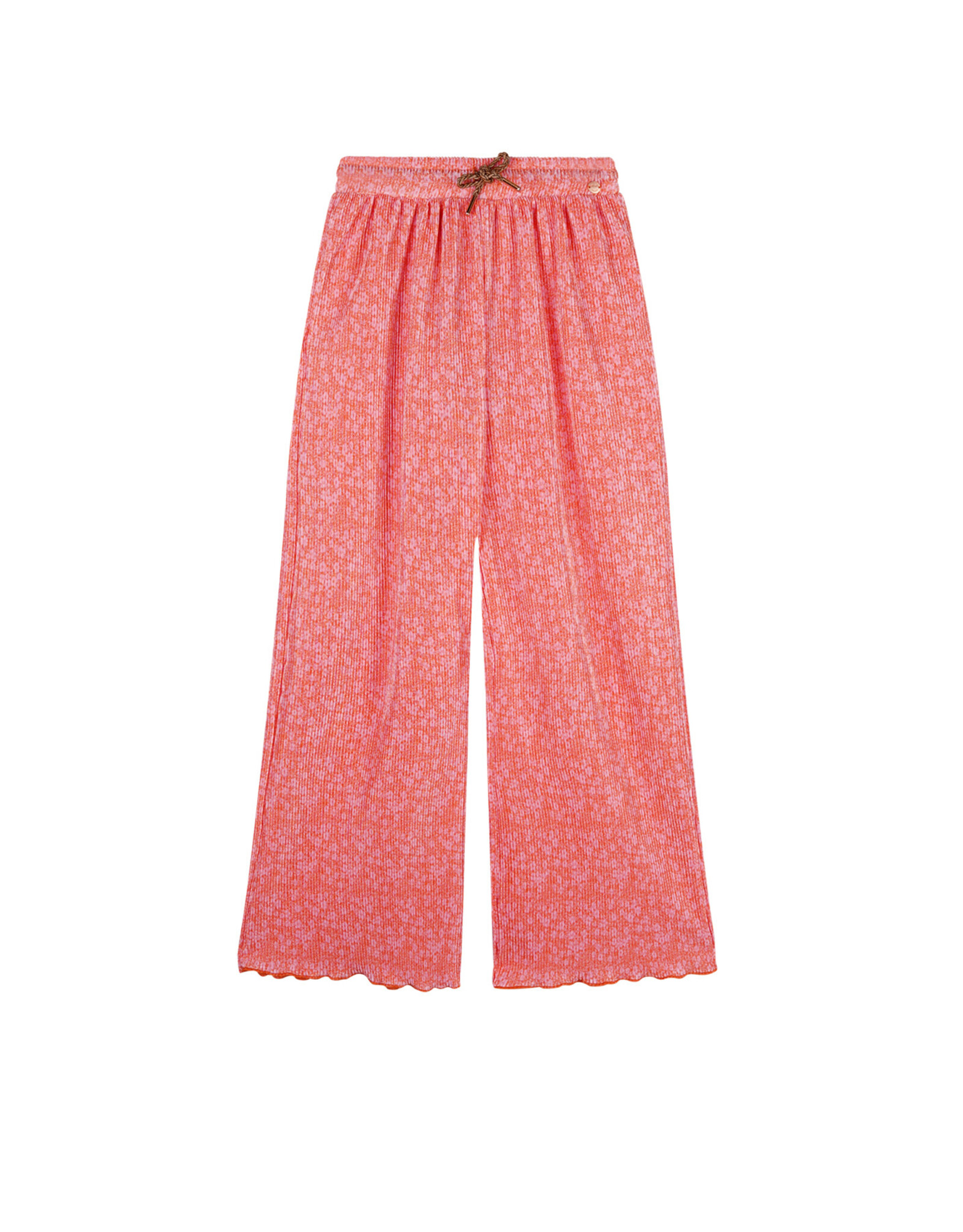 Nono Sun Daisy AOP Plissee Palazzo Pants Orange Coral