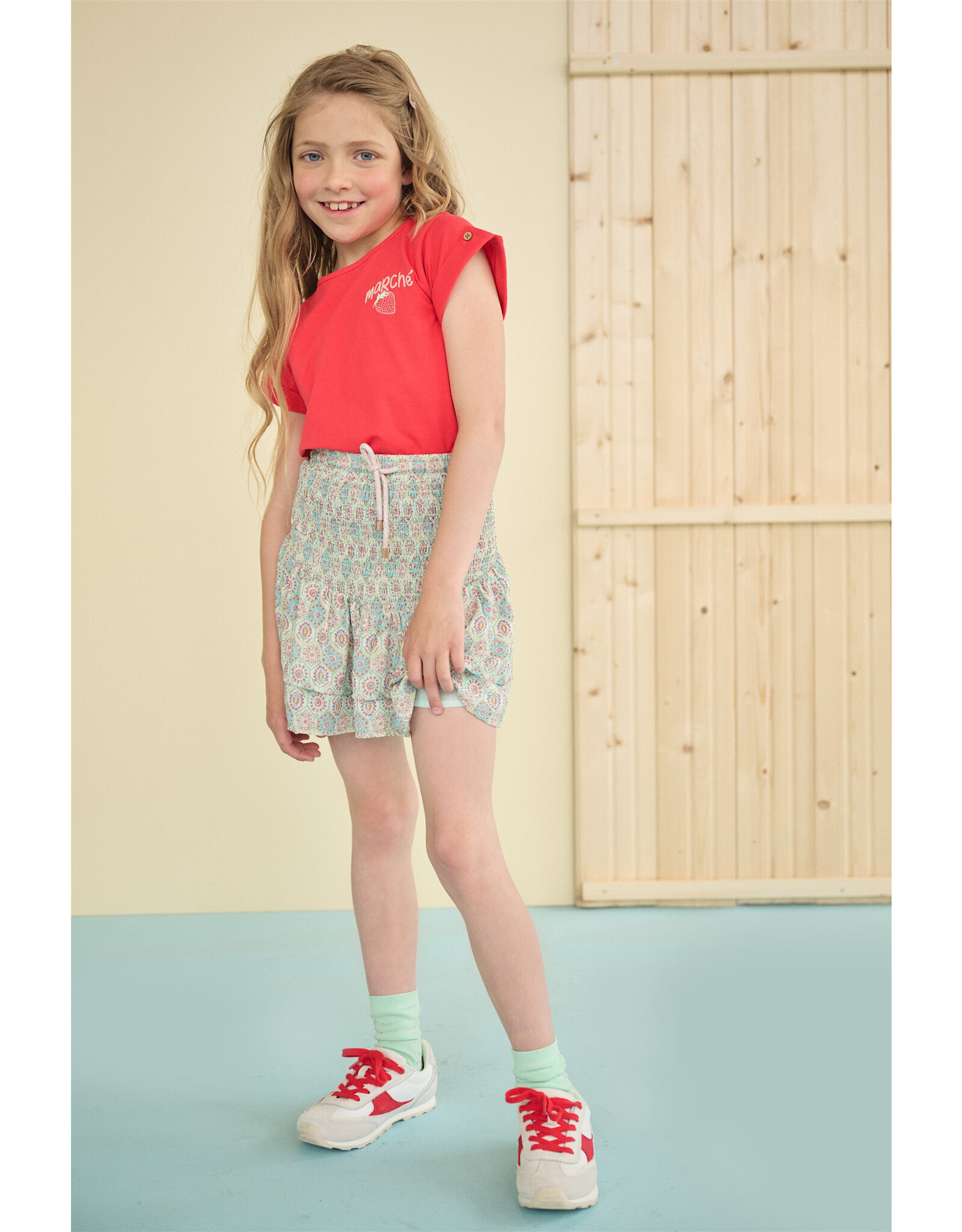 Nono Kiki tshirt with fold up fancy capsleeve Loving red